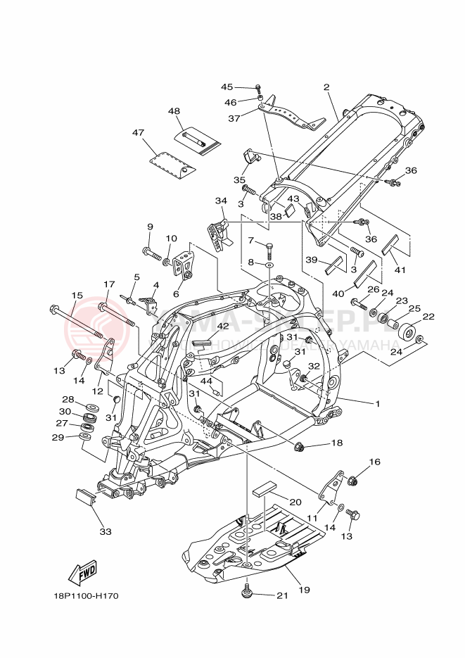 Schemat "rama" do Yamaha YFZ450R