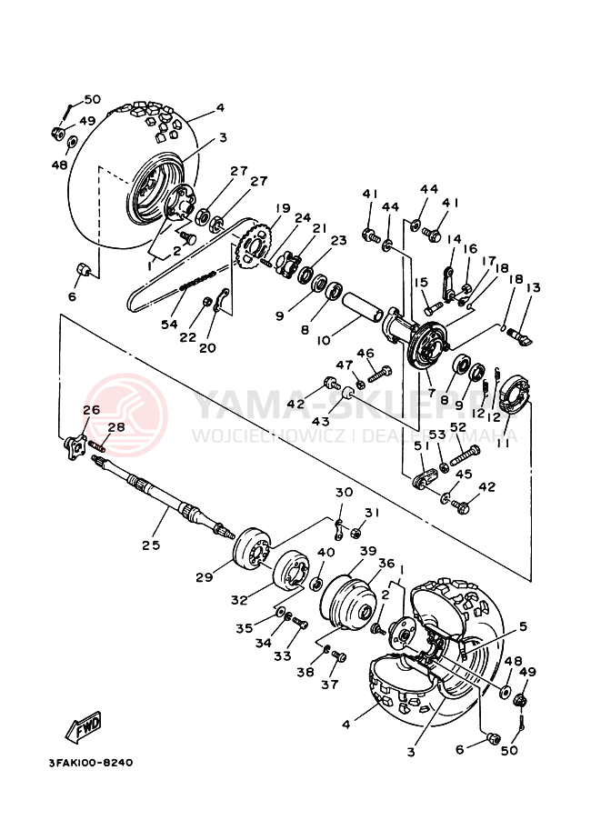 Schemat "Koło tył" do Yamaha BREEZE