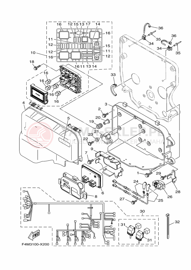 Schemat "układ elektryczny" do Yamaha GP1800D-X