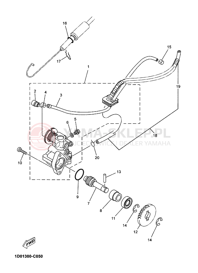 Schemat "Pompa olejowa" do Yamaha DT125X DT 125 SM
