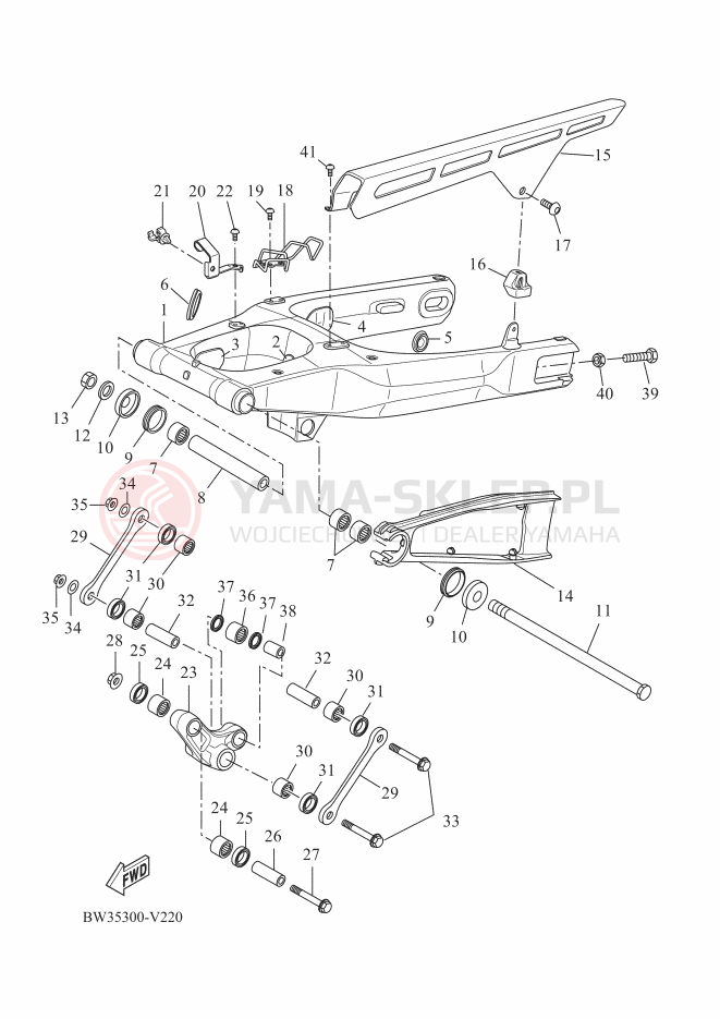 Schemat "wahacz" do Yamaha TENERE 700