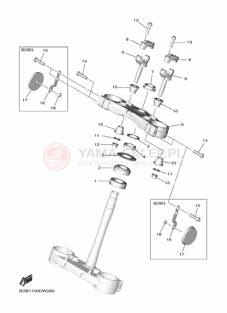 Schemat "Półki zawieszenia" do Yamaha WR450F