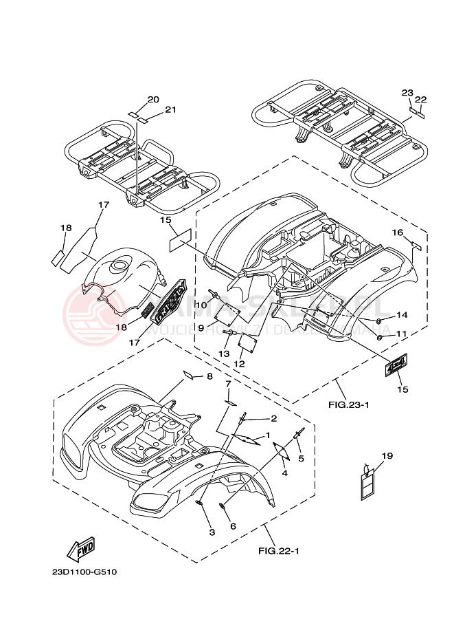 Schemat "naklejki" do Yamaha GRIZZLY