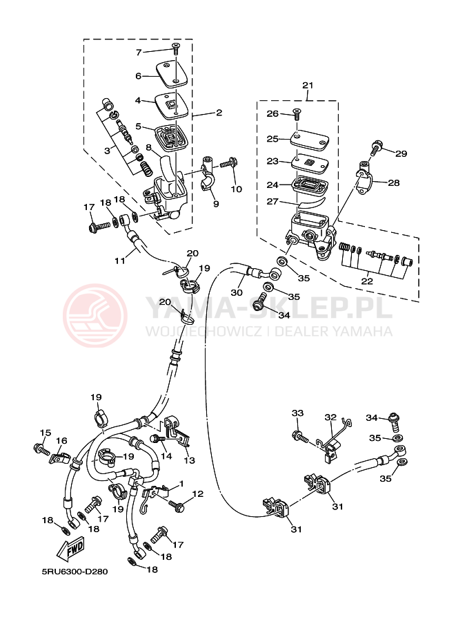 Schemat "Pompa hamulcowa przednia" do Yamaha MAJESTY400