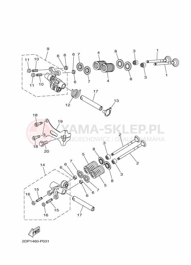 Schemat "zawory" do Yamaha GPD125-A