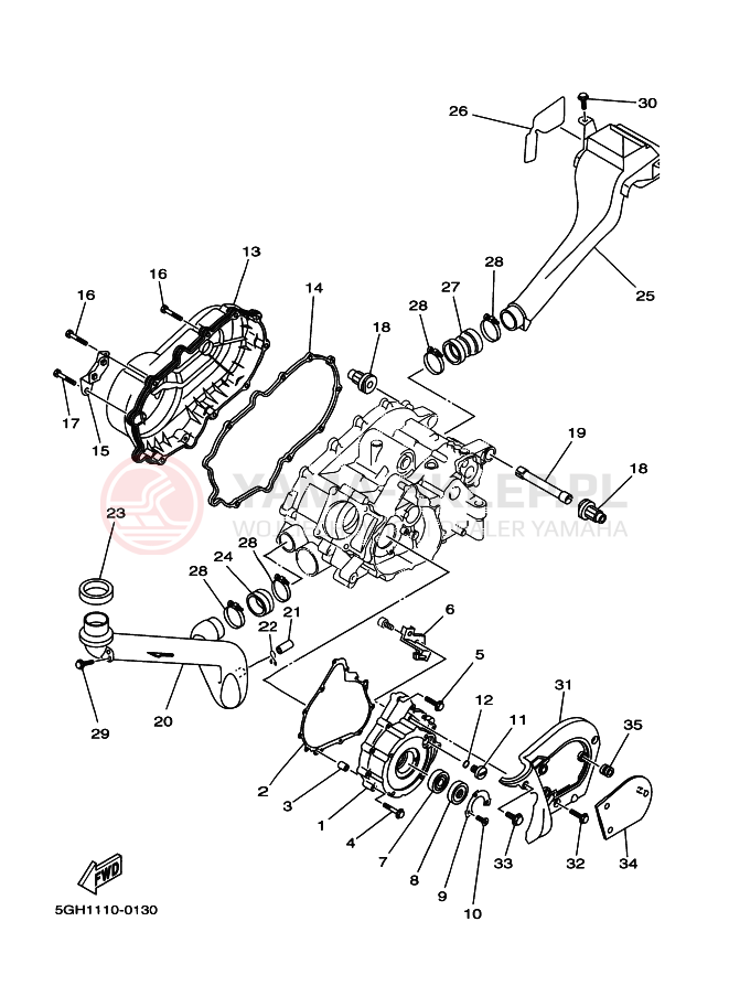 Schemat "Pokrywa silnika" do Yamaha YFM400FA