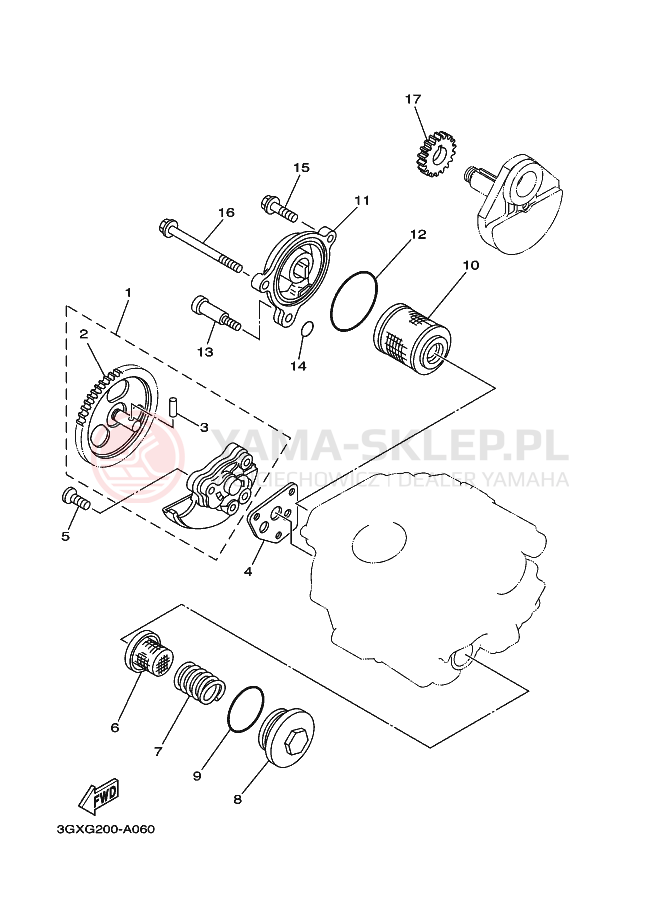 Schemat "Pompa olejowa" do Yamaha AG200F