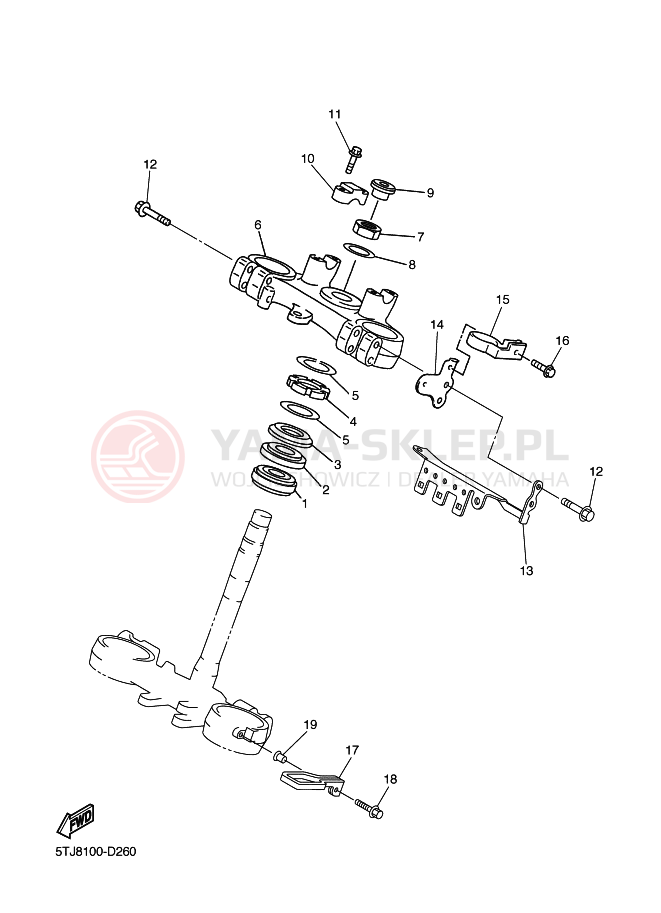 Schemat "Półki zawieszenia" do Yamaha WR250F
