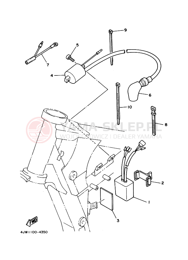 Schemat "układ elektryczny" do Yamaha WR250Z