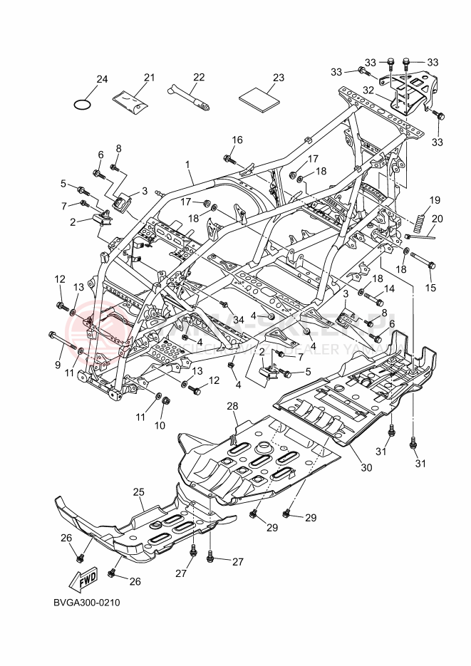 Schemat "rama" do Yamaha KODIAK 700 EPS