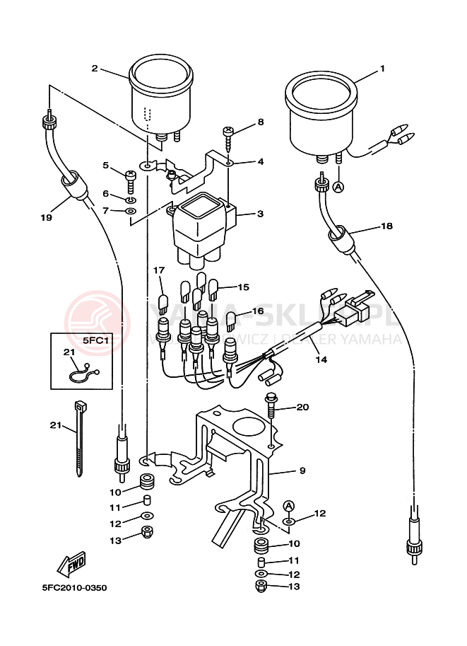 Schemat "licznik" do Yamaha RZ50