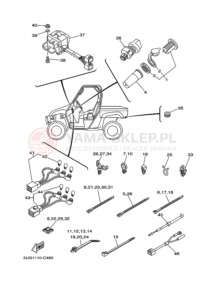 Schemat "układ elektryczny" do Yamaha RHINO 660