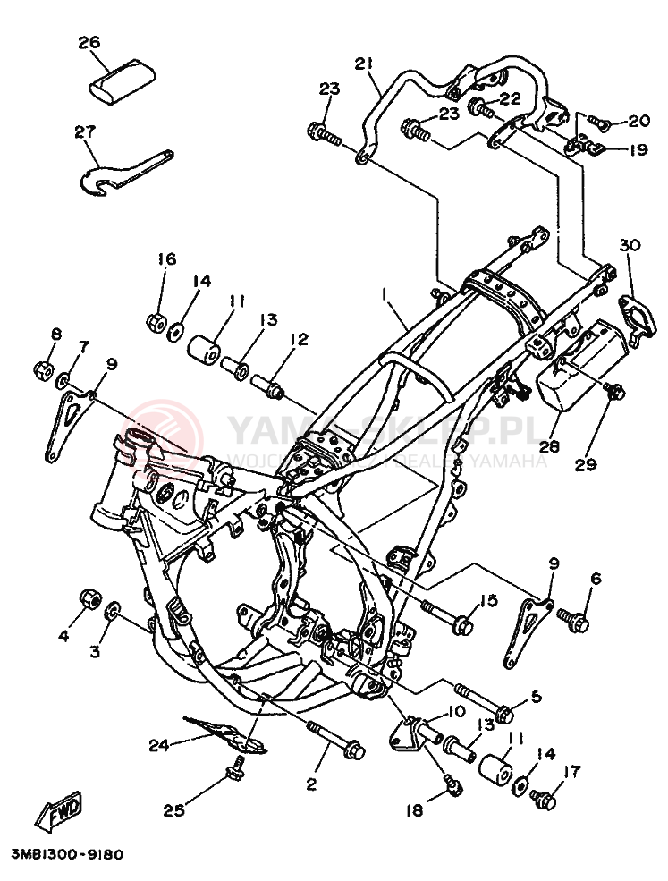 Schemat "rama" do Yamaha DT125RE