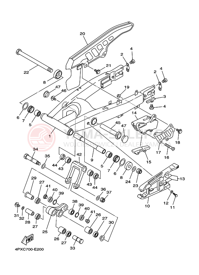 Schemat "wahacz" do Yamaha TT250R