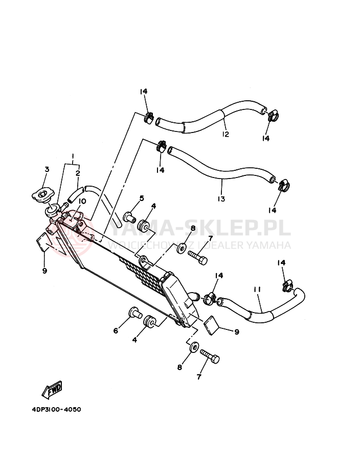 Schemat "Układ chlodzenia" do Yamaha TZ250