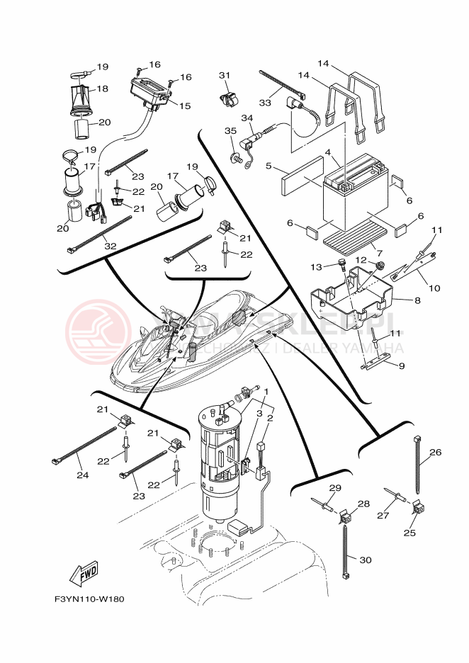 Schemat "układ elektryczny" do Yamaha EX LIMITED