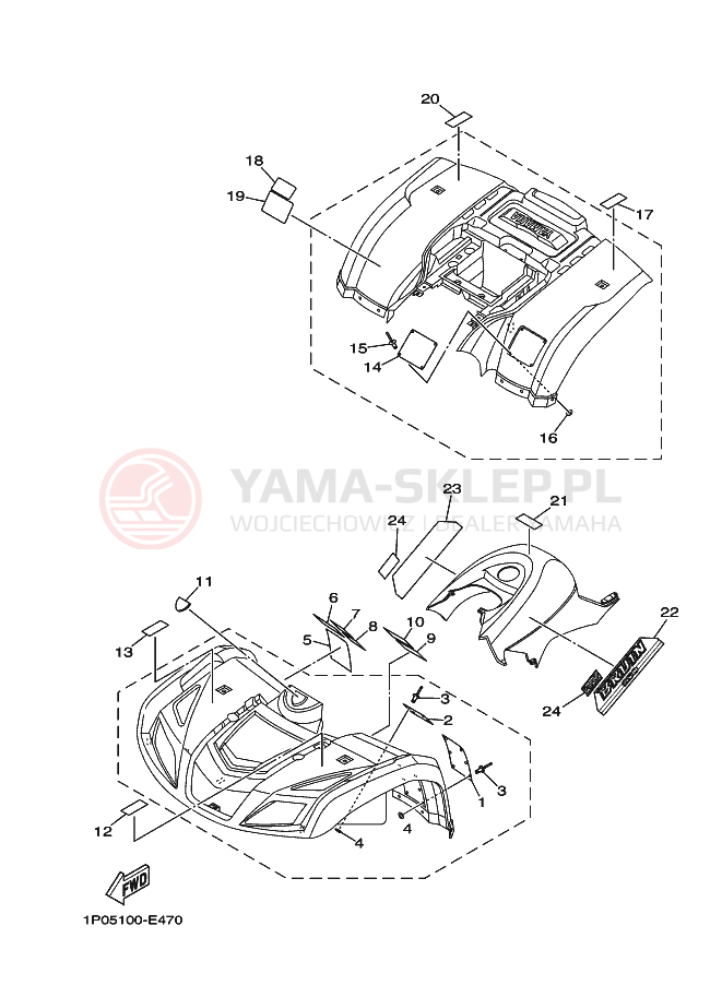 Schemat "naklejki" do Yamaha BRUIN