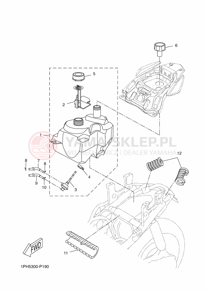 Schemat "zbiornik paliwa" do Yamaha AEROX R
