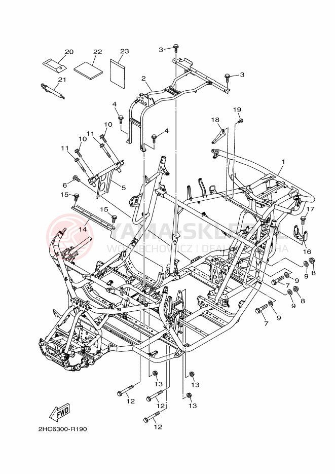 Schemat "rama" do Yamaha YXZ1000R SS