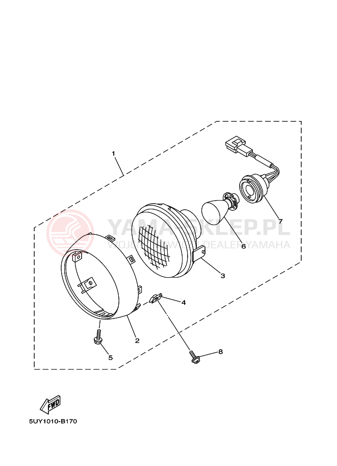 Schemat "Lampa przód" do Yamaha PASSOL