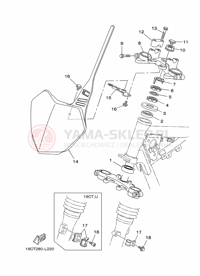Schemat "Półki zawieszenia" do Yamaha TT-R125LWE