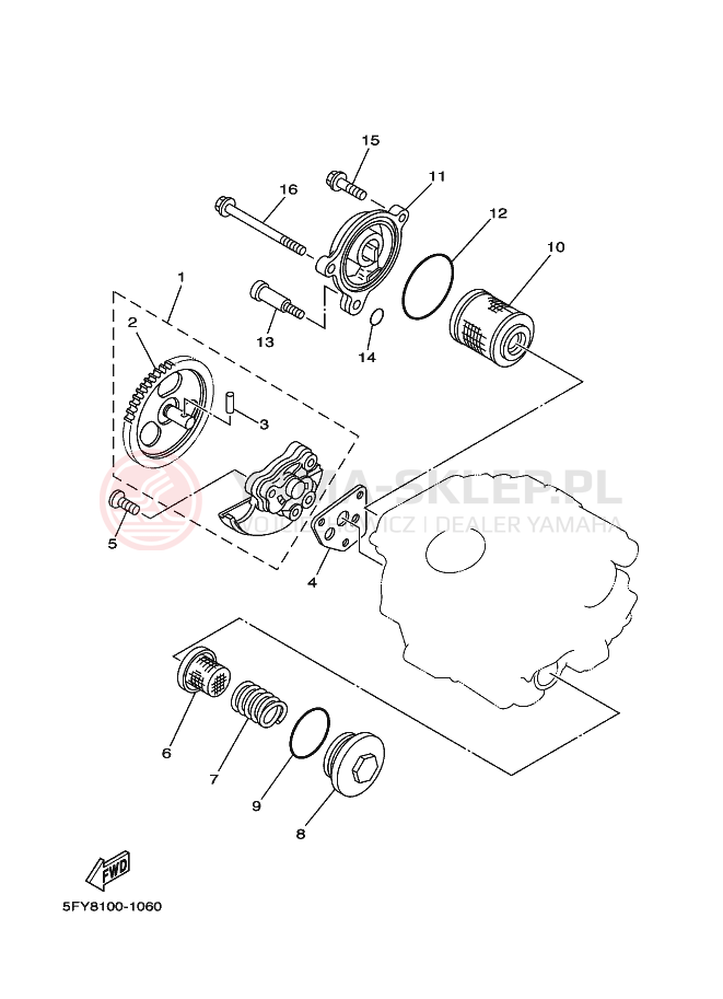 Schemat "Pompa olejowa" do Yamaha TW200E TW200T