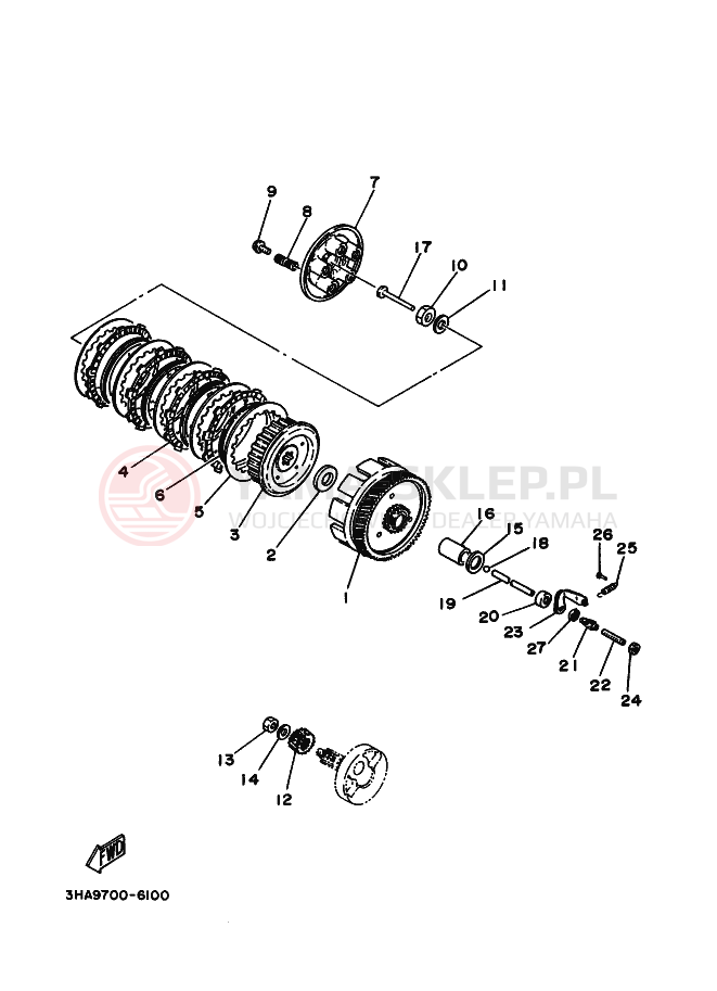 Schemat "sprzęgło" do Yamaha AG100F