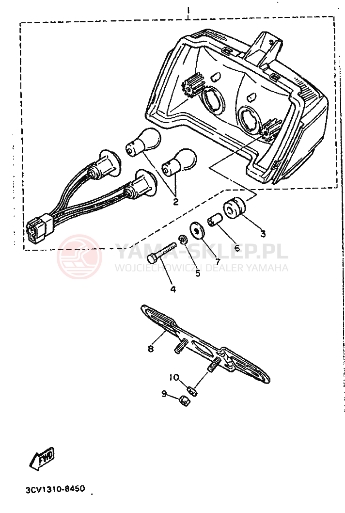 Schemat "Oświetlenie tył" do Yamaha FJ1200