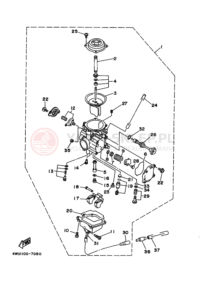 Schemat "Gaźnik" do Yamaha YFM350UB