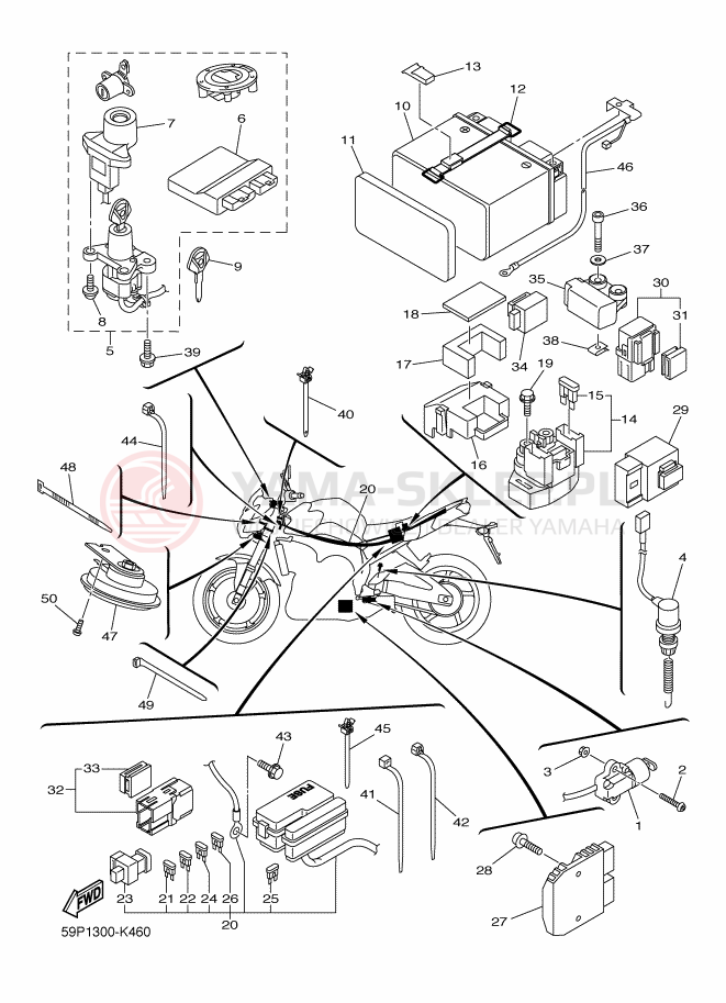 Schemat "układ elektryczny" do Yamaha FZ8-NA