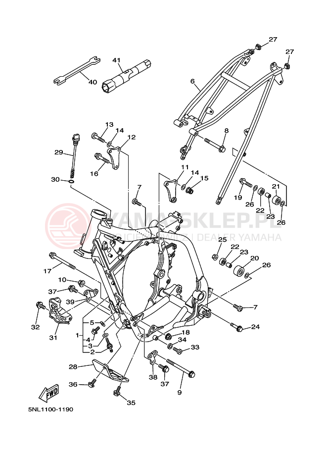 Schemat "rama" do Yamaha YZ250F
