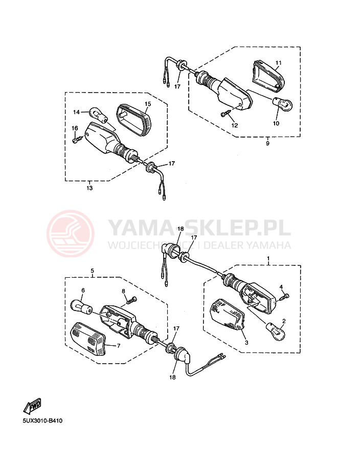 Schemat "kierunkowskazy" do Yamaha XJR1300