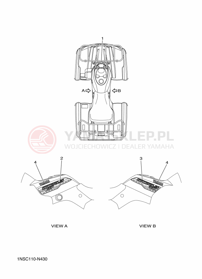 Schemat "Naklejki" do Yamaha GRIZZLY 350 2WD