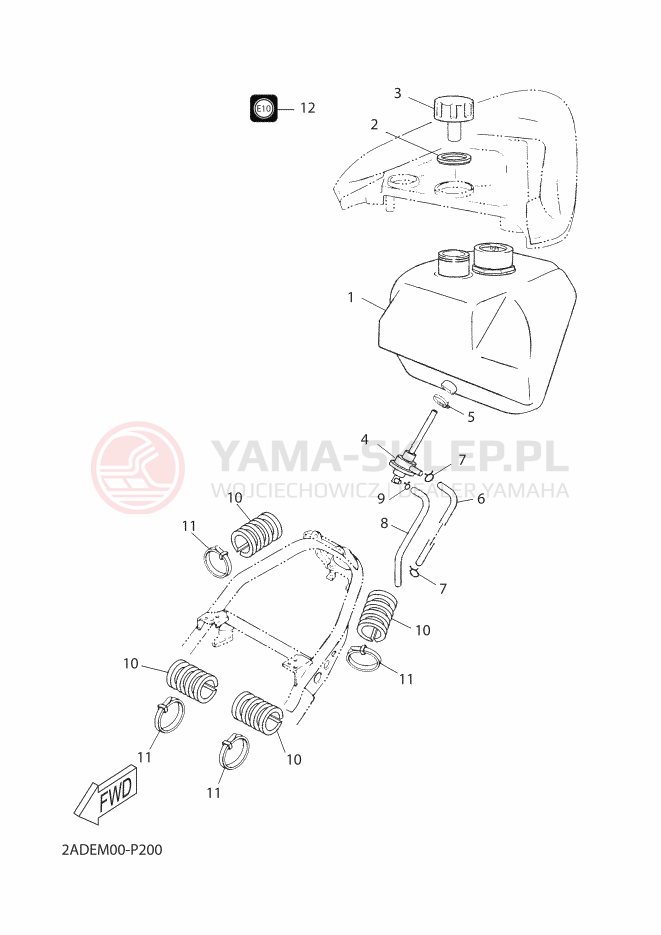 Schemat "zbiornik paliwa" do Yamaha JOG R