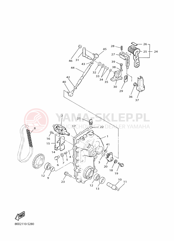 Schemat "Układ napędowy" do Yamaha VK540V