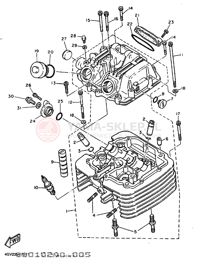 Schemat "głowica" do Yamaha TT600E