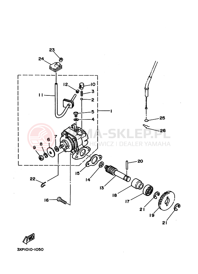 Schemat "Pompa olejowa" do Yamaha DT200WR