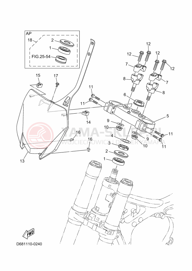 Schemat "Półki zawieszenia" do Yamaha YZ125