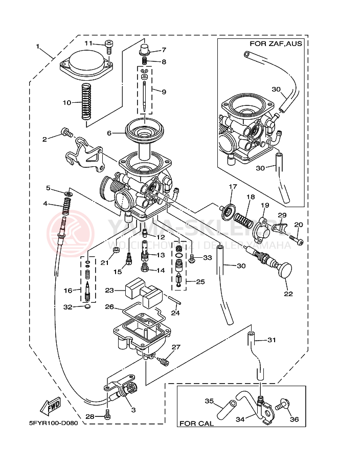 Schemat "Gaźnik" do Yamaha TW200E TW200T