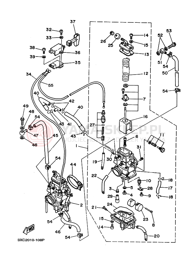 Schemat "Gaźnik" do Yamaha R1-Z