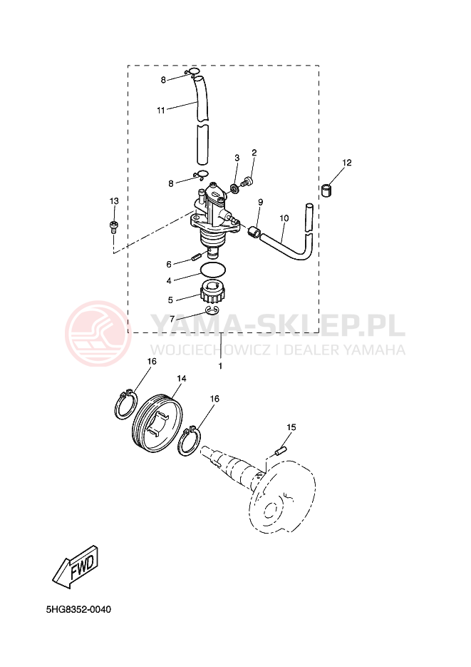 Schemat "Pompa olejowa" do Yamaha BWS