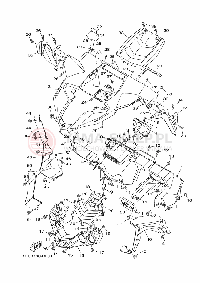 Schemat "Przedni błotnik" do Yamaha YXZ1000R SS