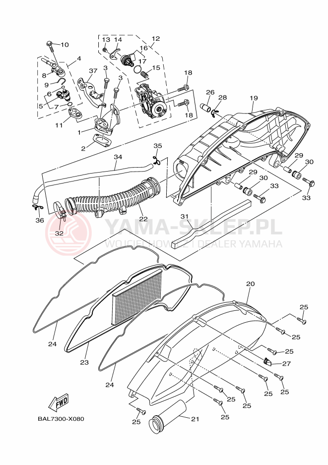 Schemat "Wtrysk paliwa" do Yamaha NMAX 125