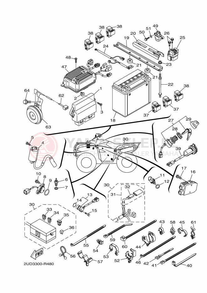 Schemat "układ elektryczny" do Yamaha GRIZZLY 700 EPS