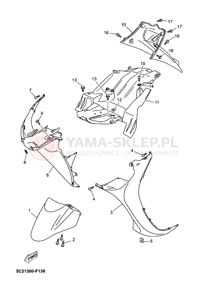 Schemat "błotnik" do Yamaha YN50