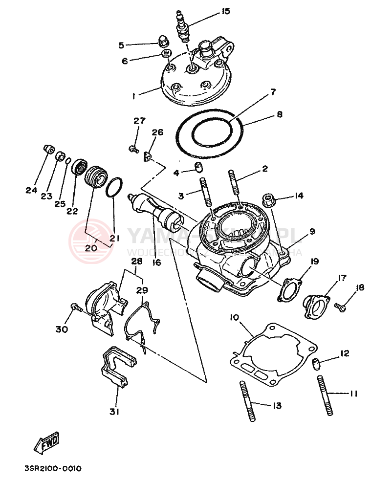 Schemat "głowica" do Yamaha YZ125