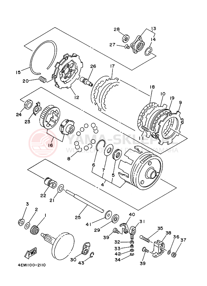 Schemat "sprzęgło" do Yamaha YF80M