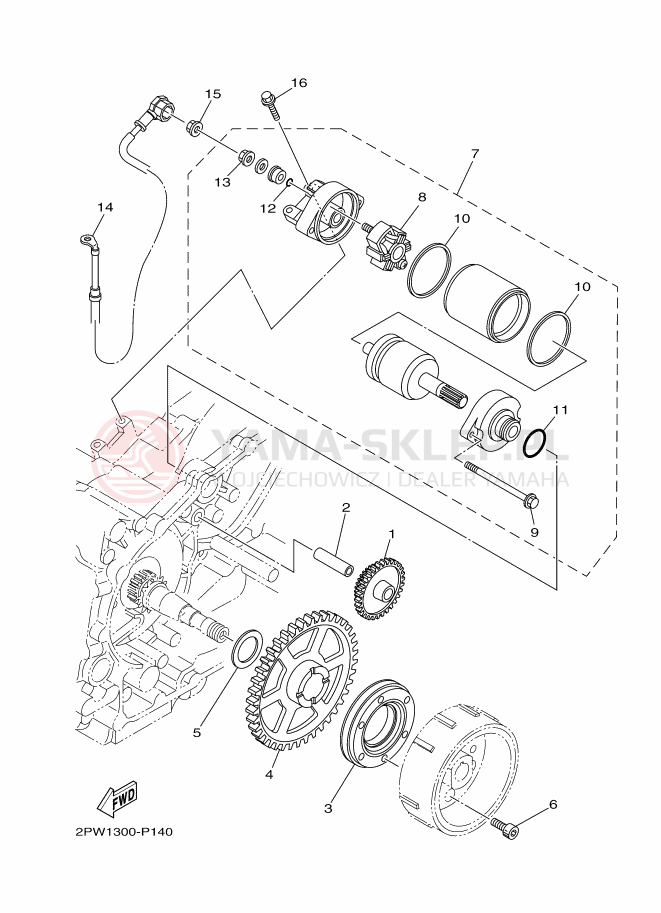 Schemat "rozrusznik" do Yamaha TMAX ABS