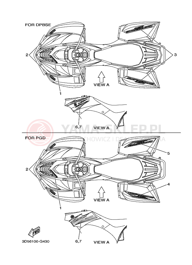 Schemat "Naklejki" do Yamaha WOLVERINE 2WD