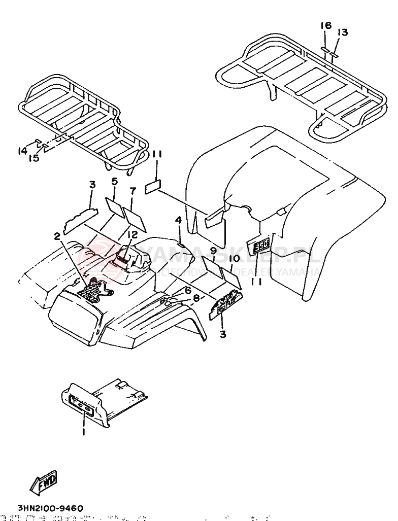 Schemat "naklejki" do Yamaha BIG BEAR 350
